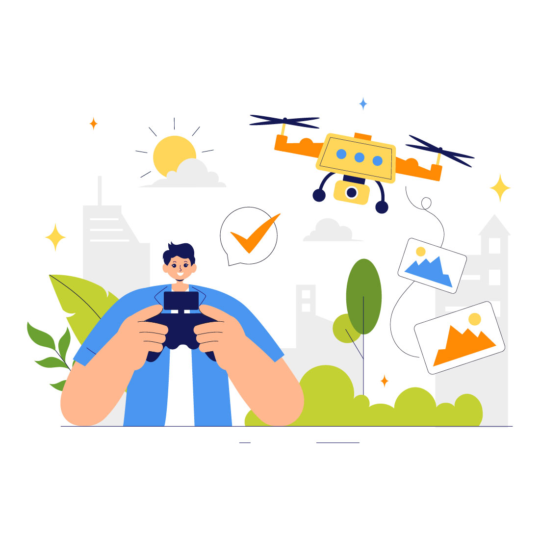 9 Aerial Drone Photography Illustration preview image.