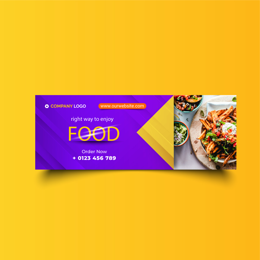 social media cover design for food company, facebook cover design, instagram cover design preview image.