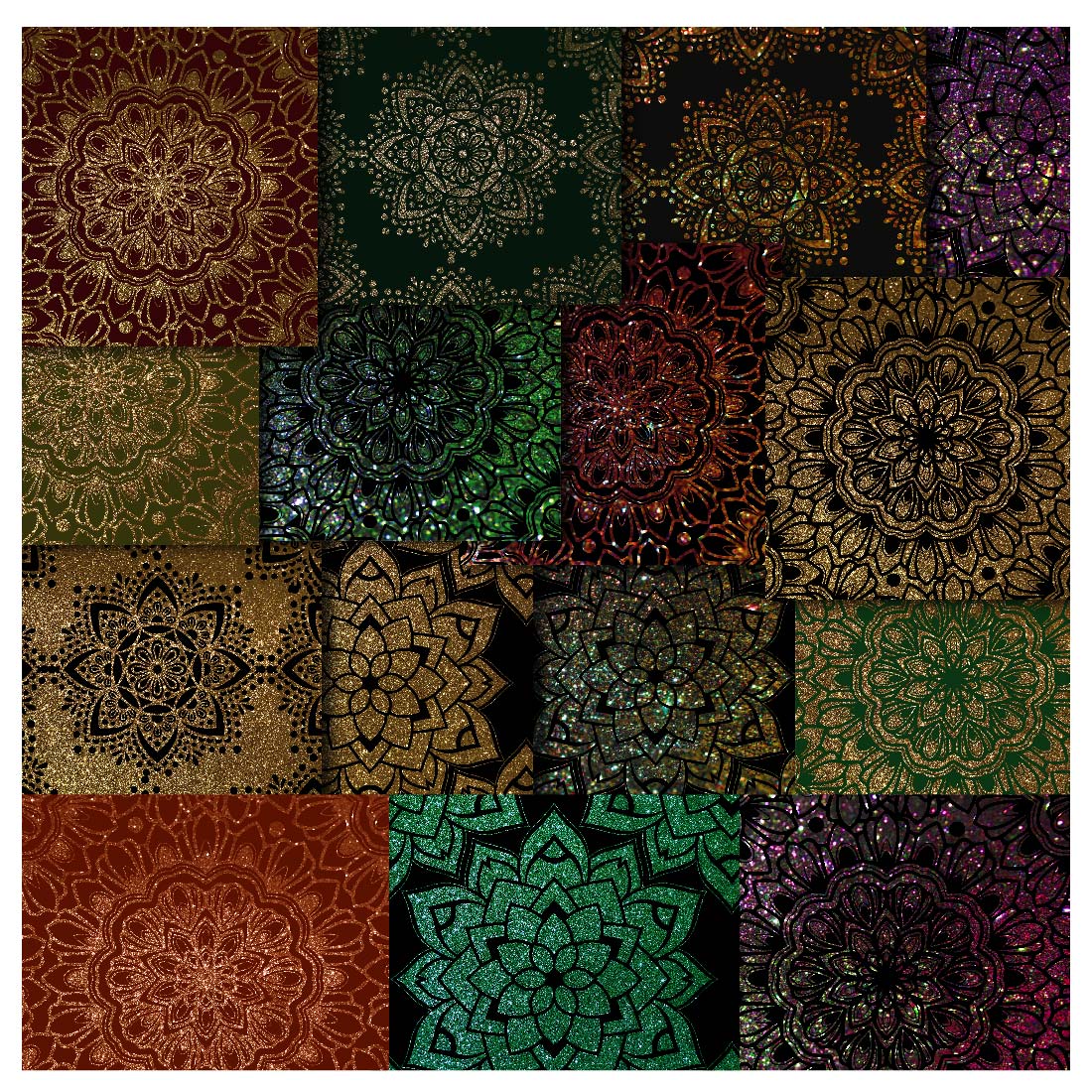 Unique Glitter Mandala Bundle Vector Images preview image.