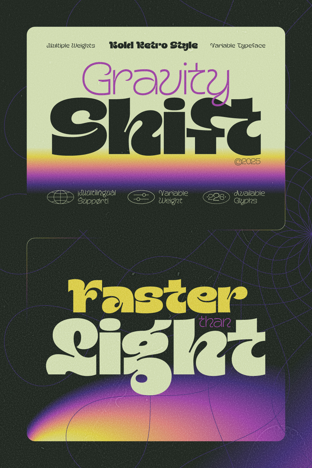 Gravity Shift - Variable Font Family pinterest preview image.