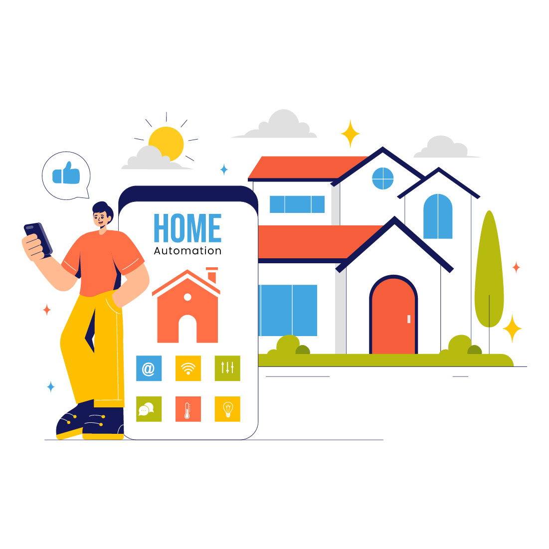 9 Smart Home Automation Illustration cover image.