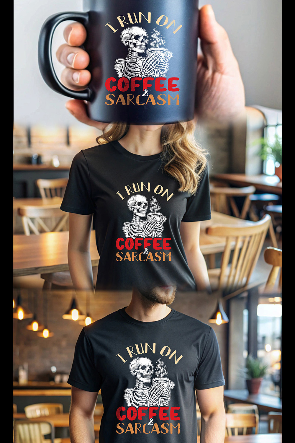 I Run On Coffee And Sarcasm Coffee Lover pinterest preview image.