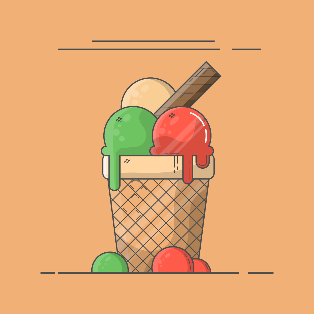 Ice Cream Illustration preview image.