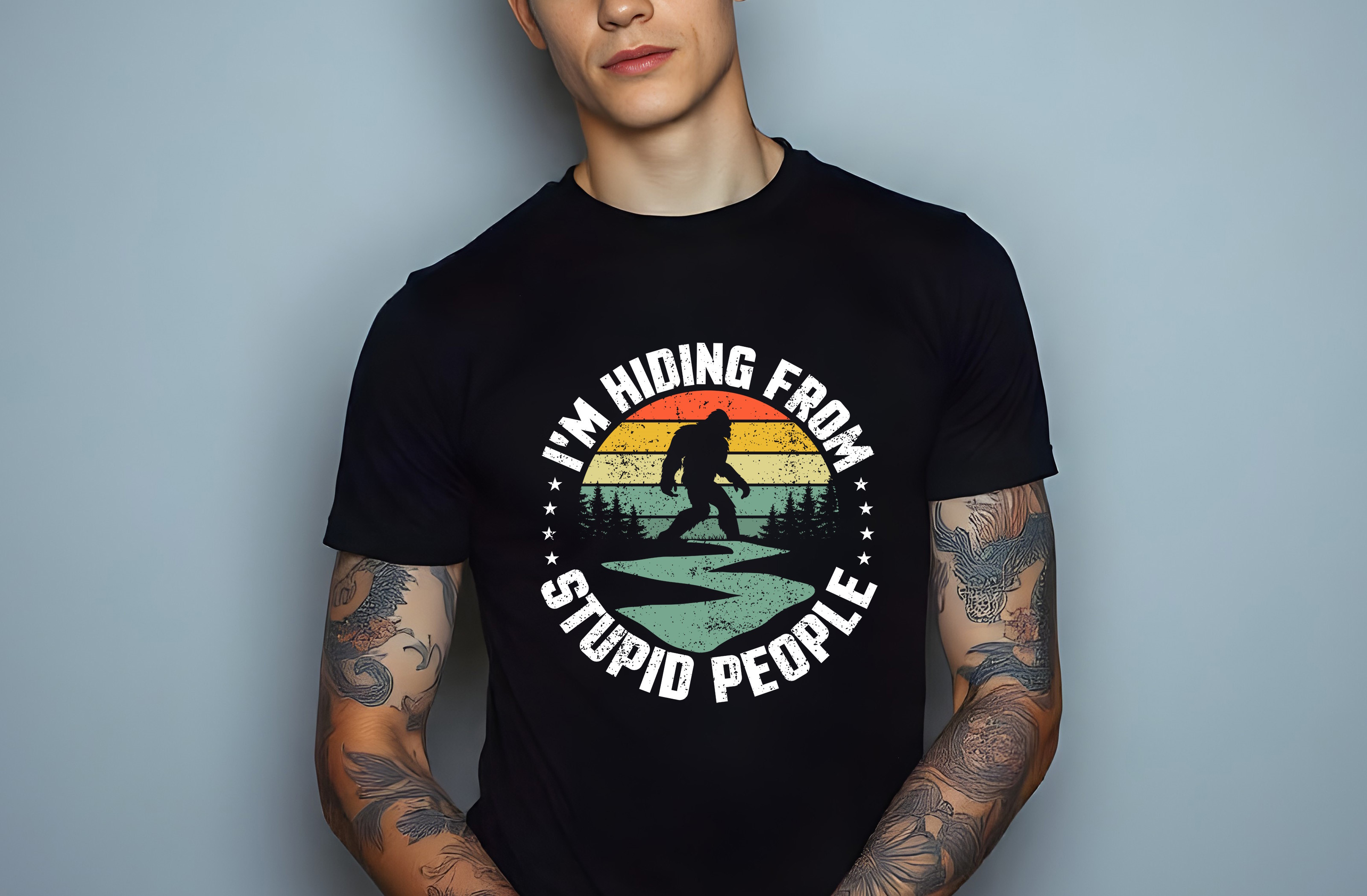 im hiding from stupid people graphic design male t shirt mockups 950