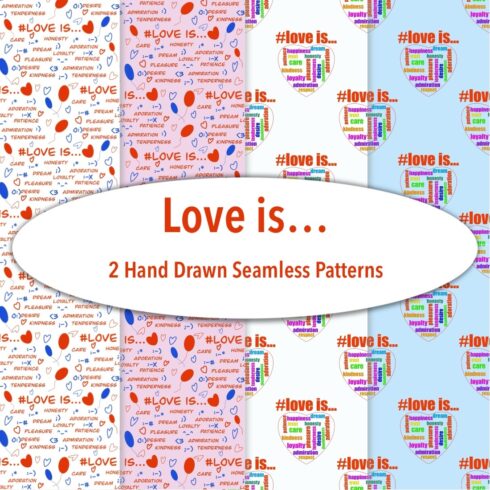 Love is… Hand Drawn Seamless Patterns cover image.