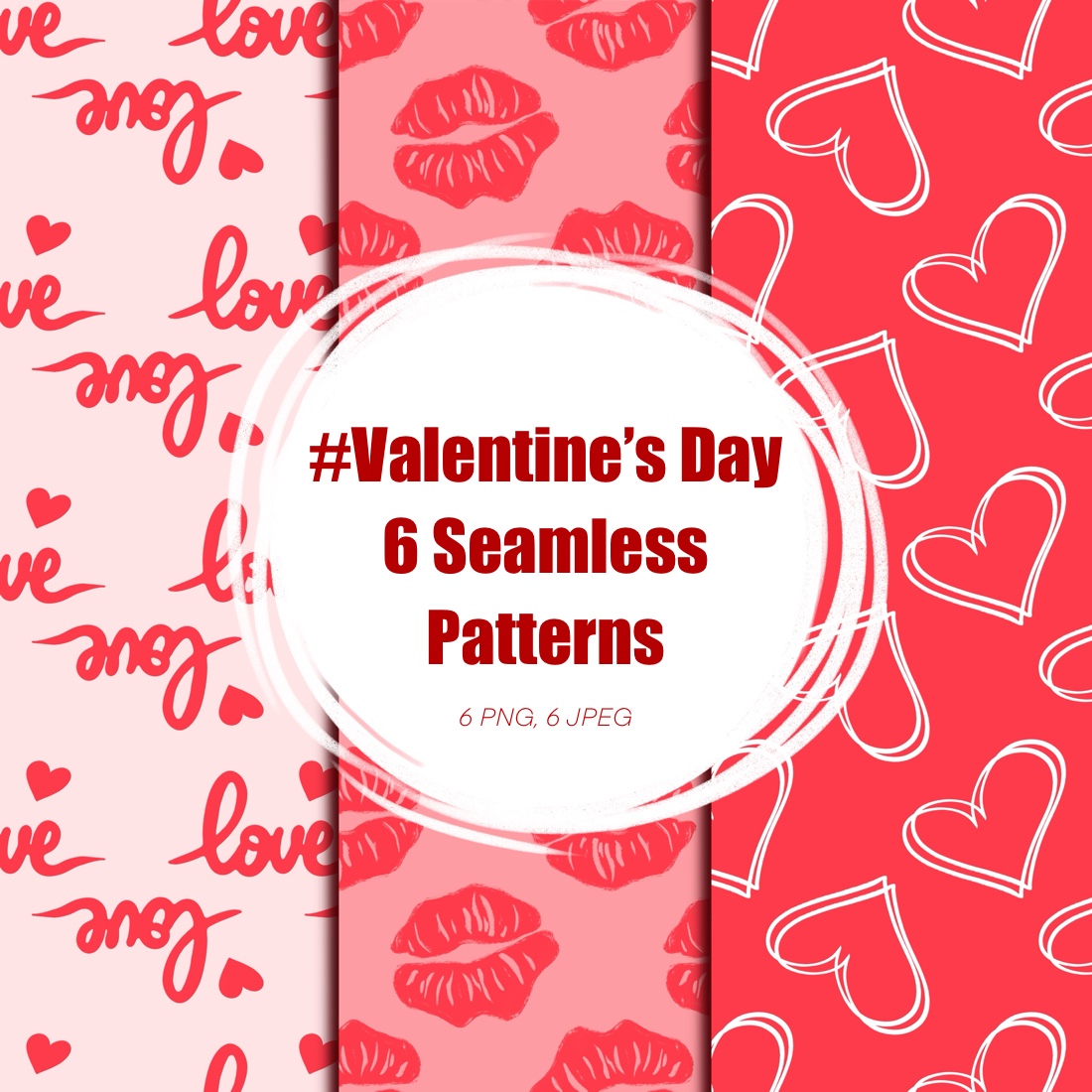 Valentine's Day Seamless Patterns cover image.