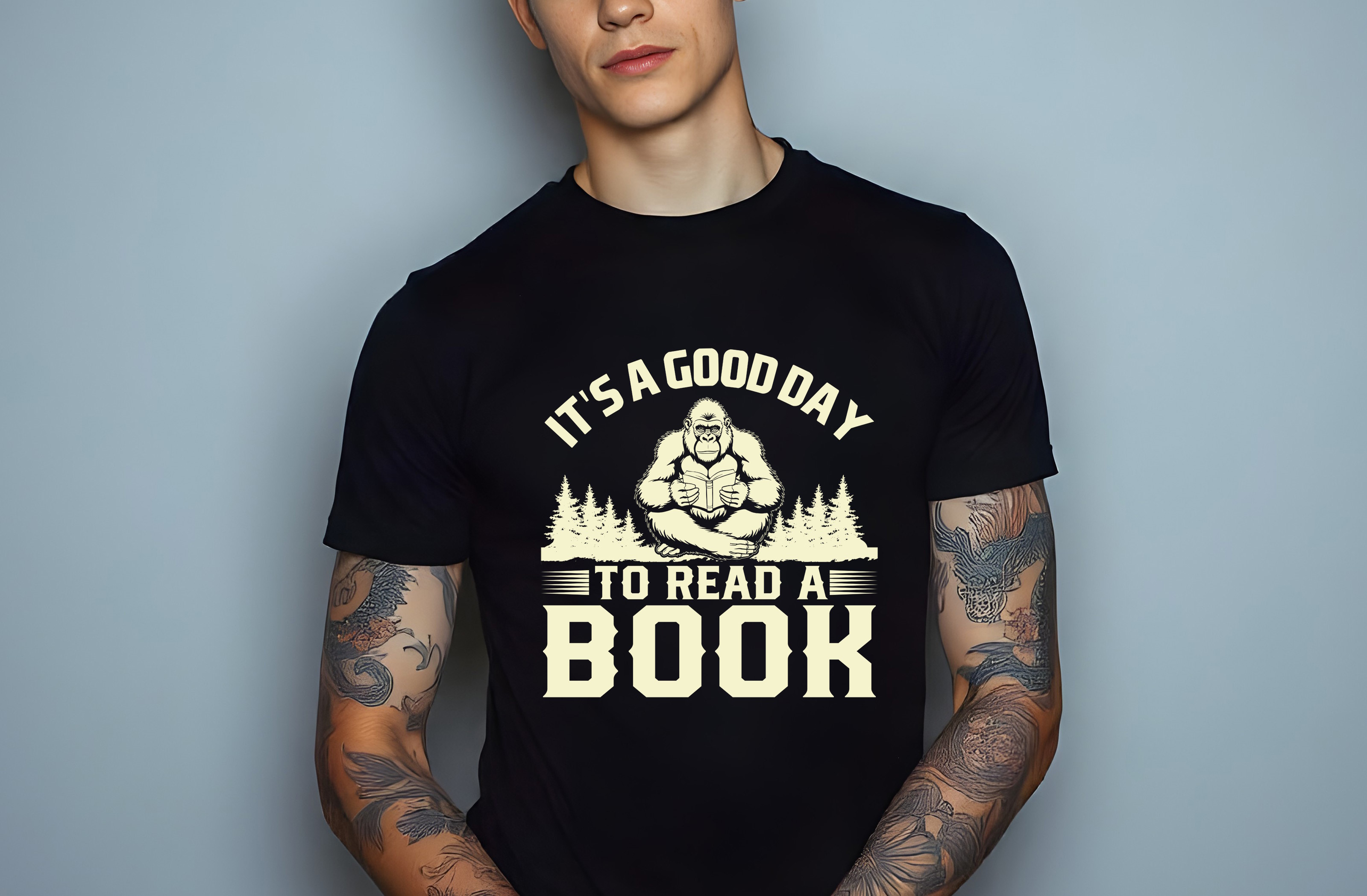 its a good day to read a book graphic design male t shirt mockups 907