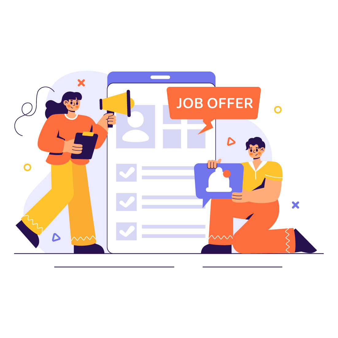 12 Job Offer Recruitment Illustration cover image.