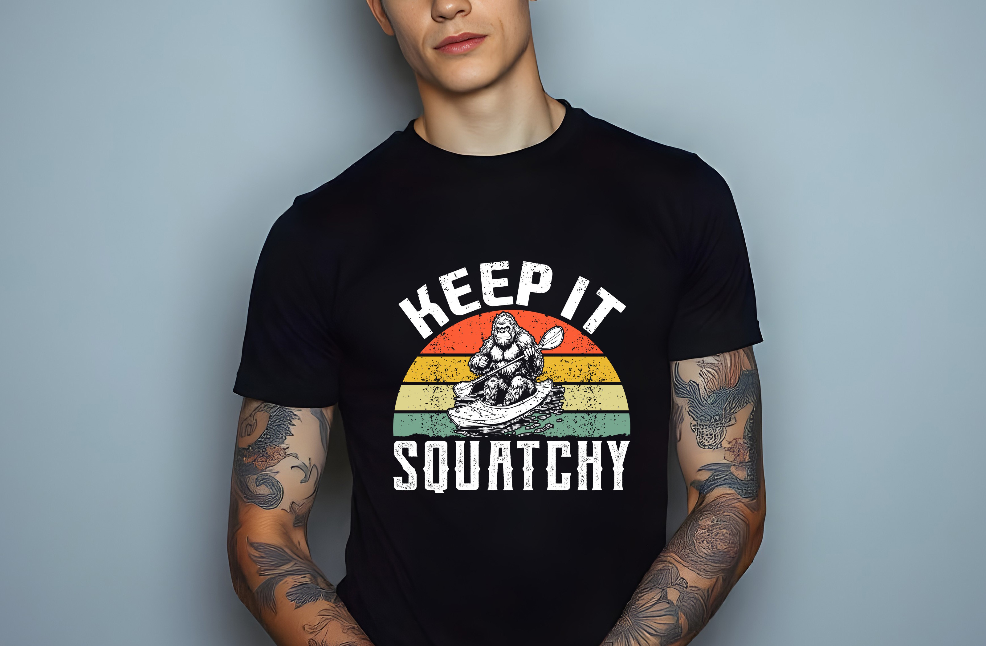 keep it squatchy graphic design male t shirt mockups 395