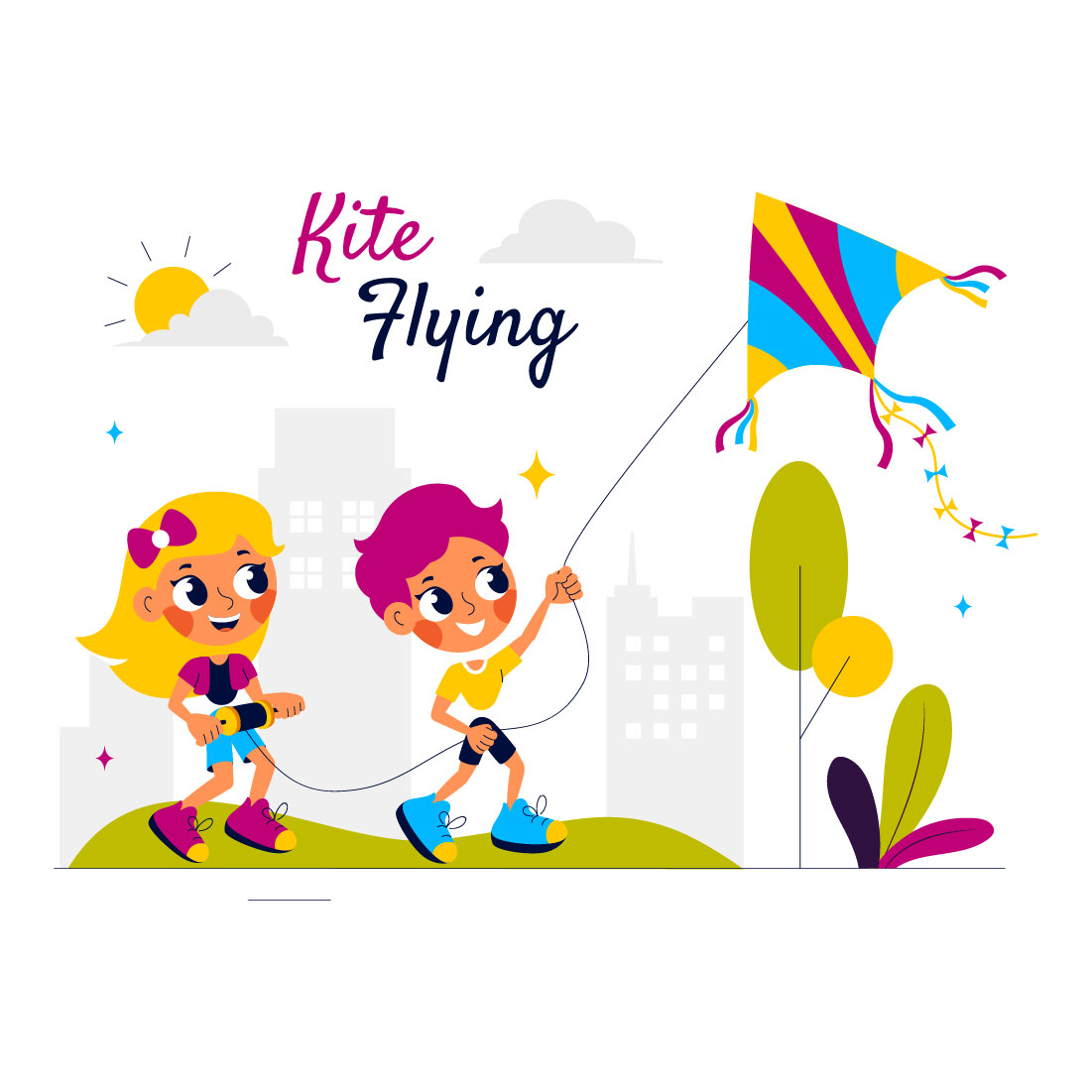 9 Joyful Kite Flying Activity Illustration preview image.