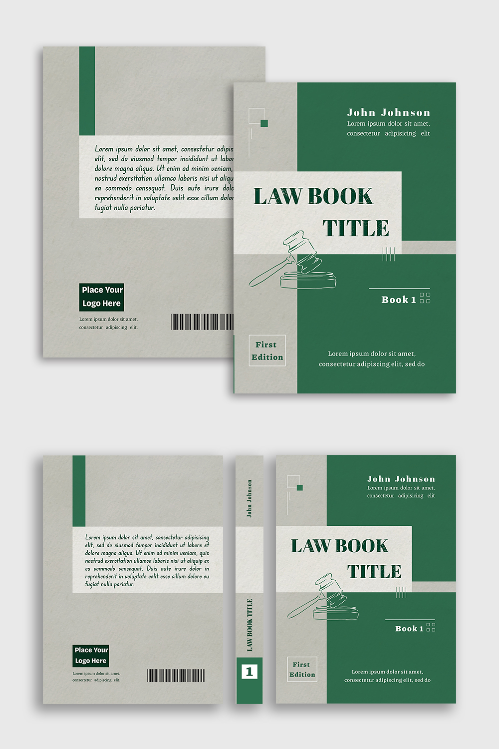 Stylish Law Book Cover Design Template, Fully Editable pinterest preview image.