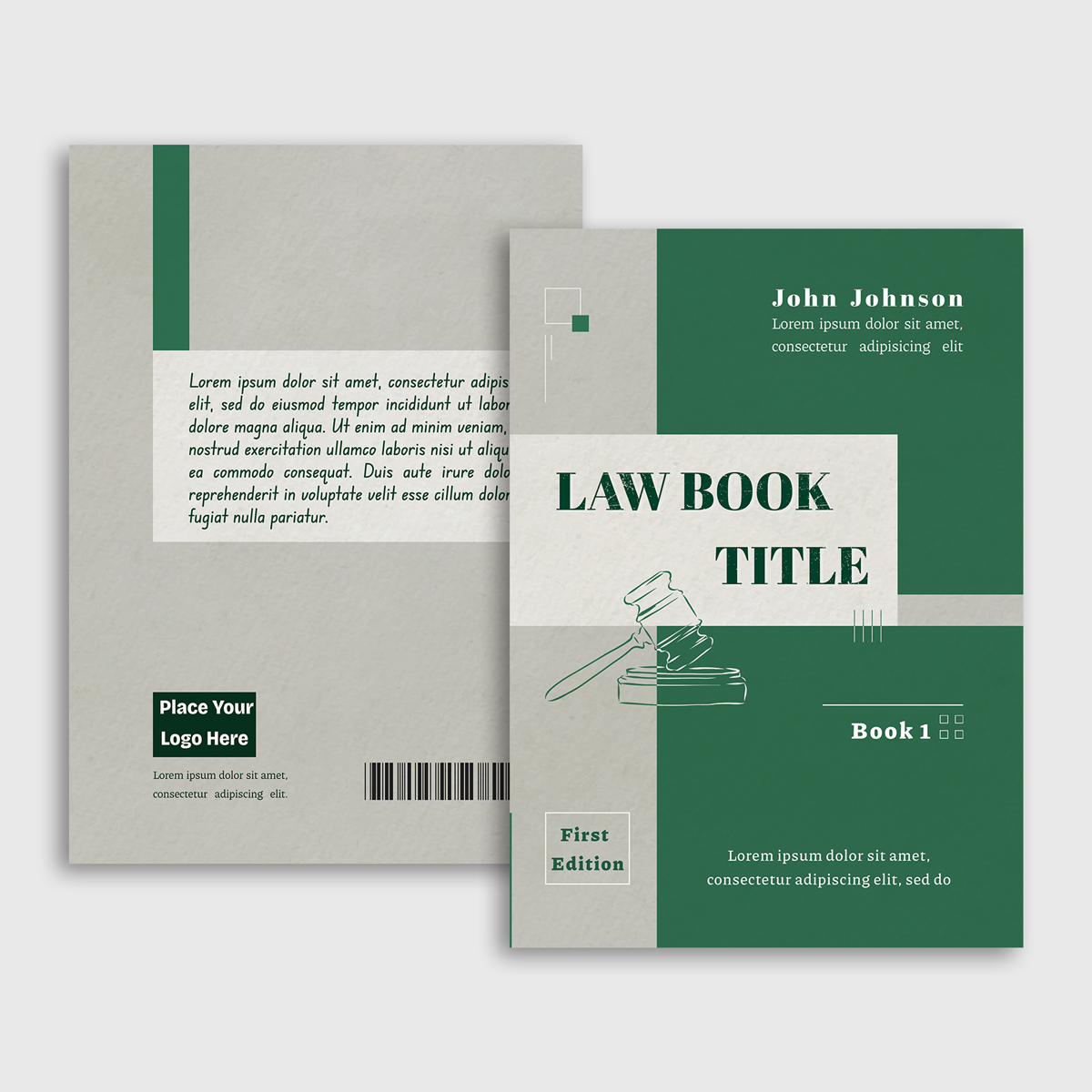 Stylish Law Book Cover Design Template, Fully Editable cover image.