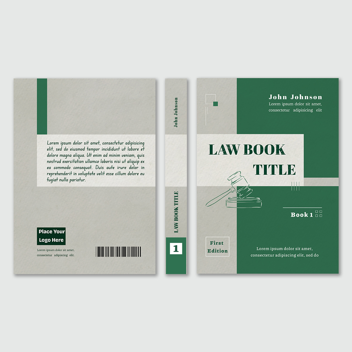 Stylish Law Book Cover Design Template, Fully Editable preview image.