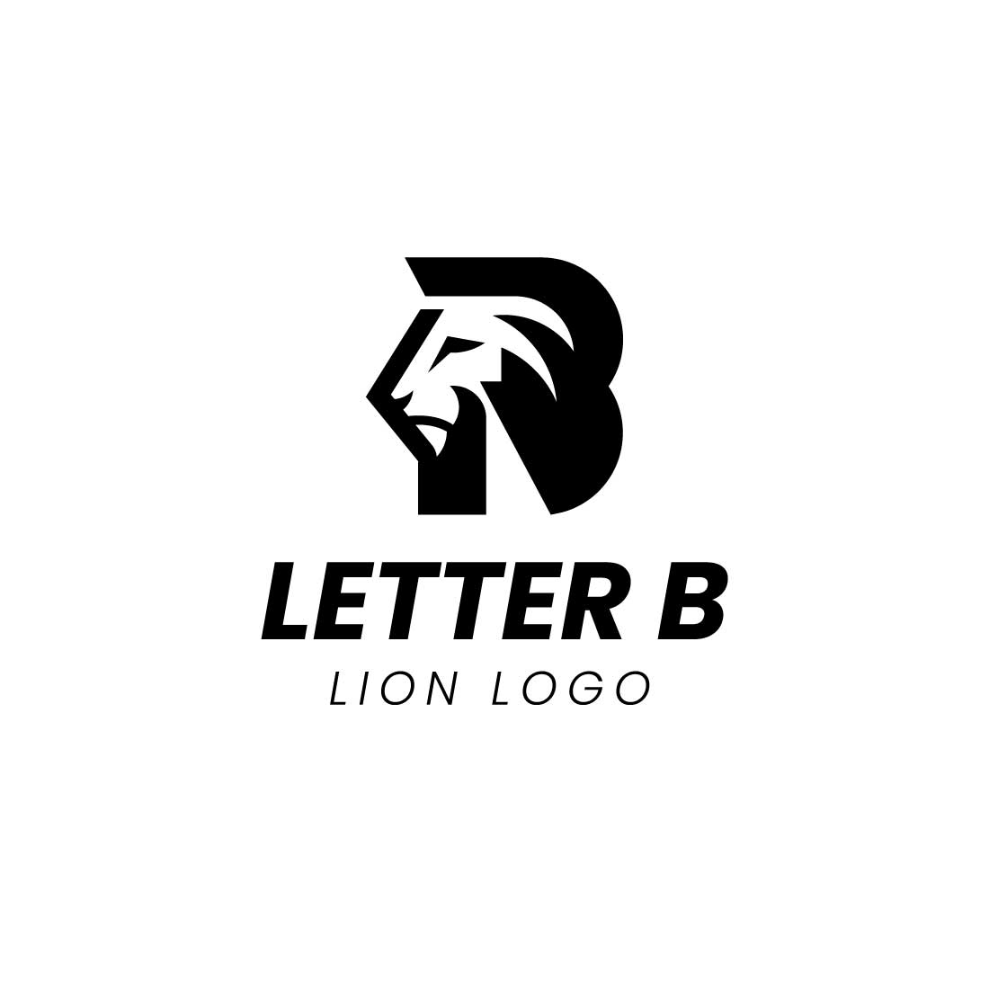 letter B lion logo design preview image.