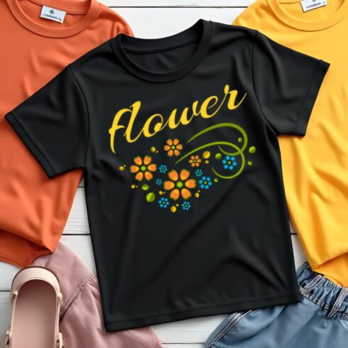 flower t-shirt design for kids cover image.