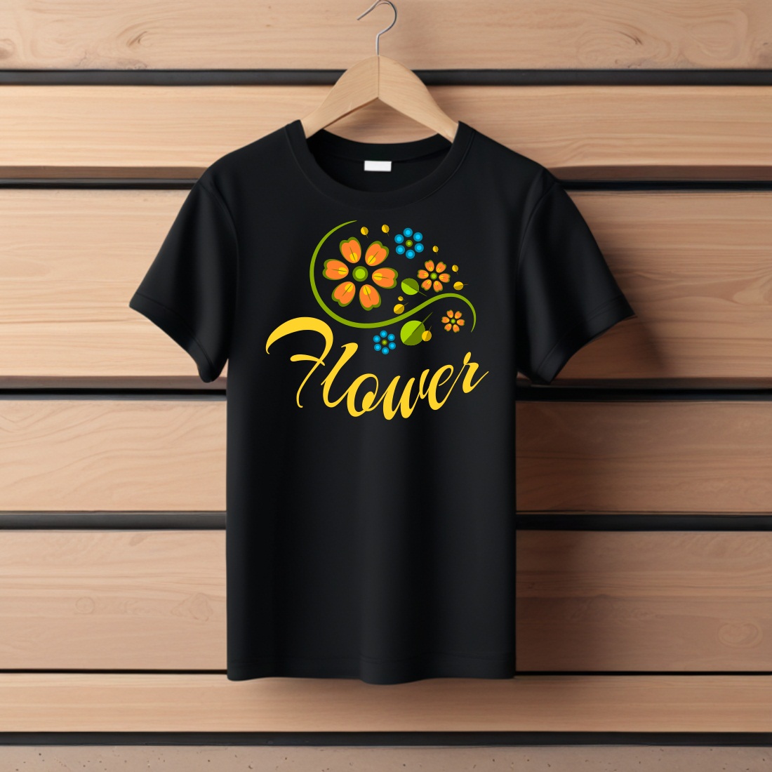 orange and blue flower kids t - shirt design cover image.