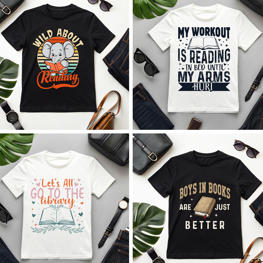 9 reading t shirt design bundle retro vintage preview image.