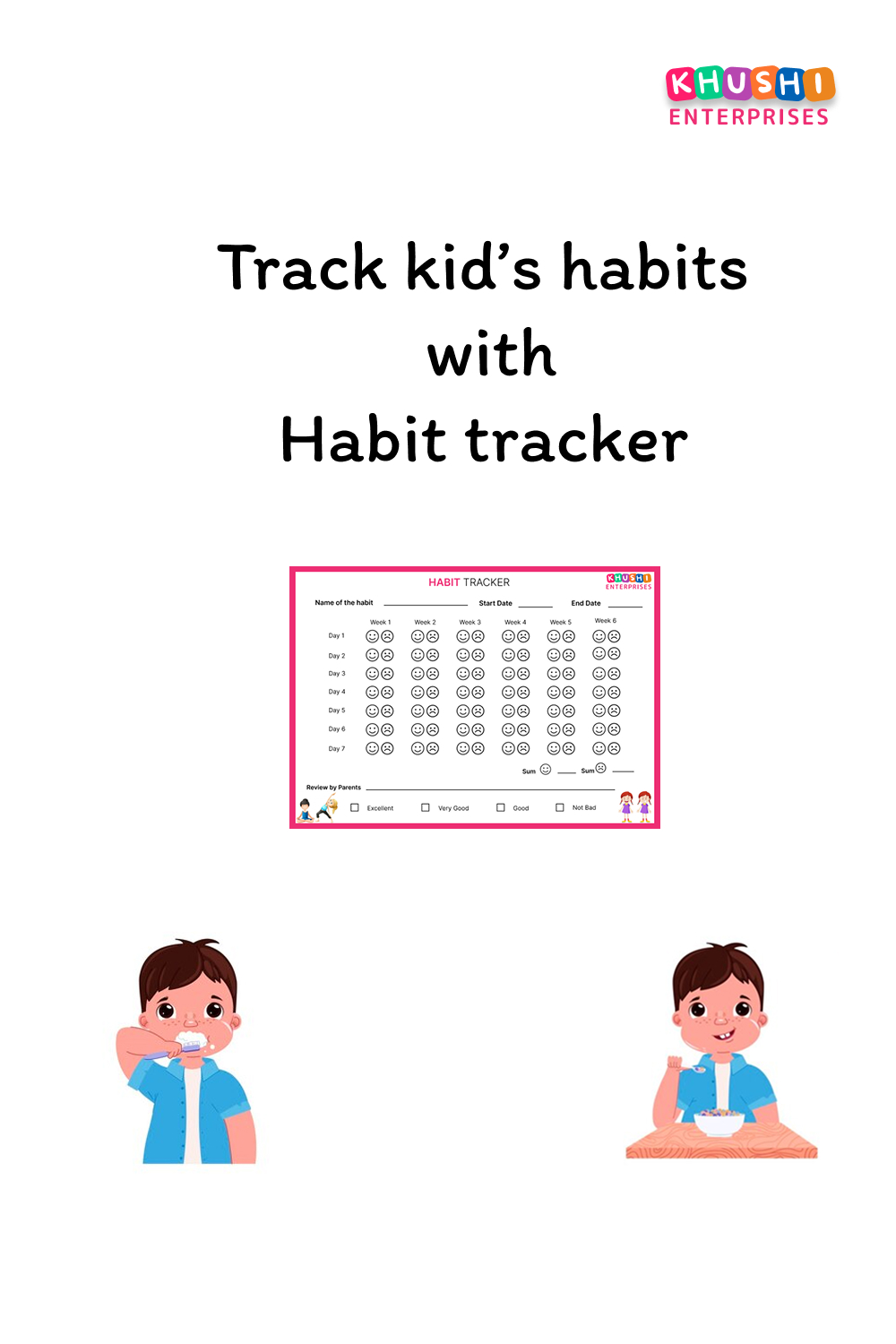 Habit Tracker pinterest preview image.