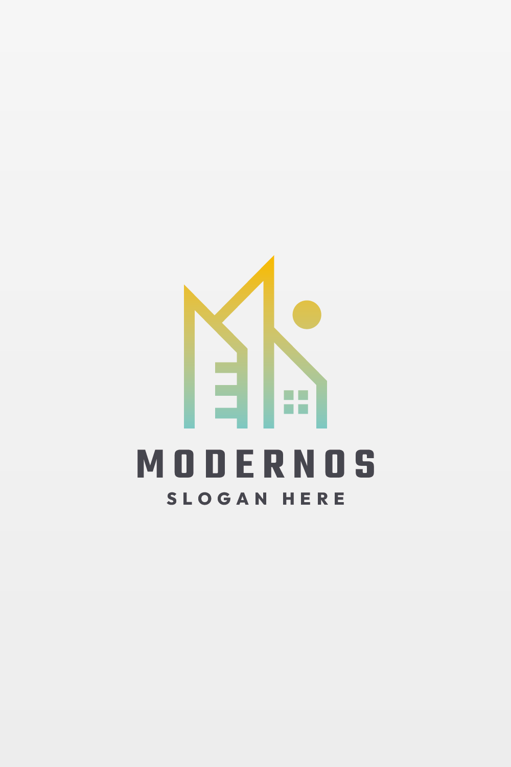 Modern Home Real Estate Logo pinterest preview image.