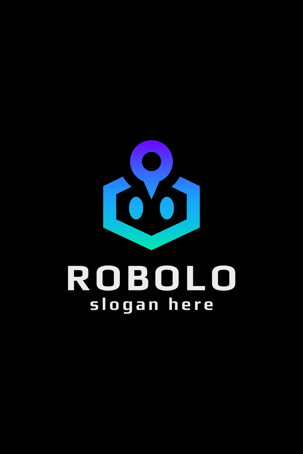 Robolo Cyber Ai Robot Logo pinterest preview image.