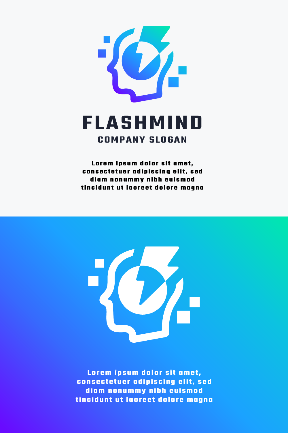 Flash Mind Technology Logo pinterest preview image.