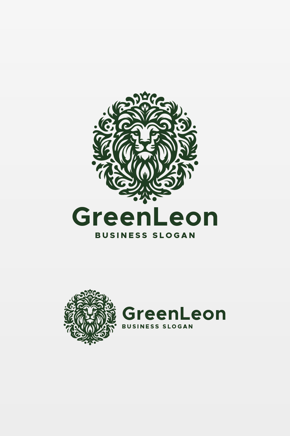 Green Leon Logo pinterest preview image.