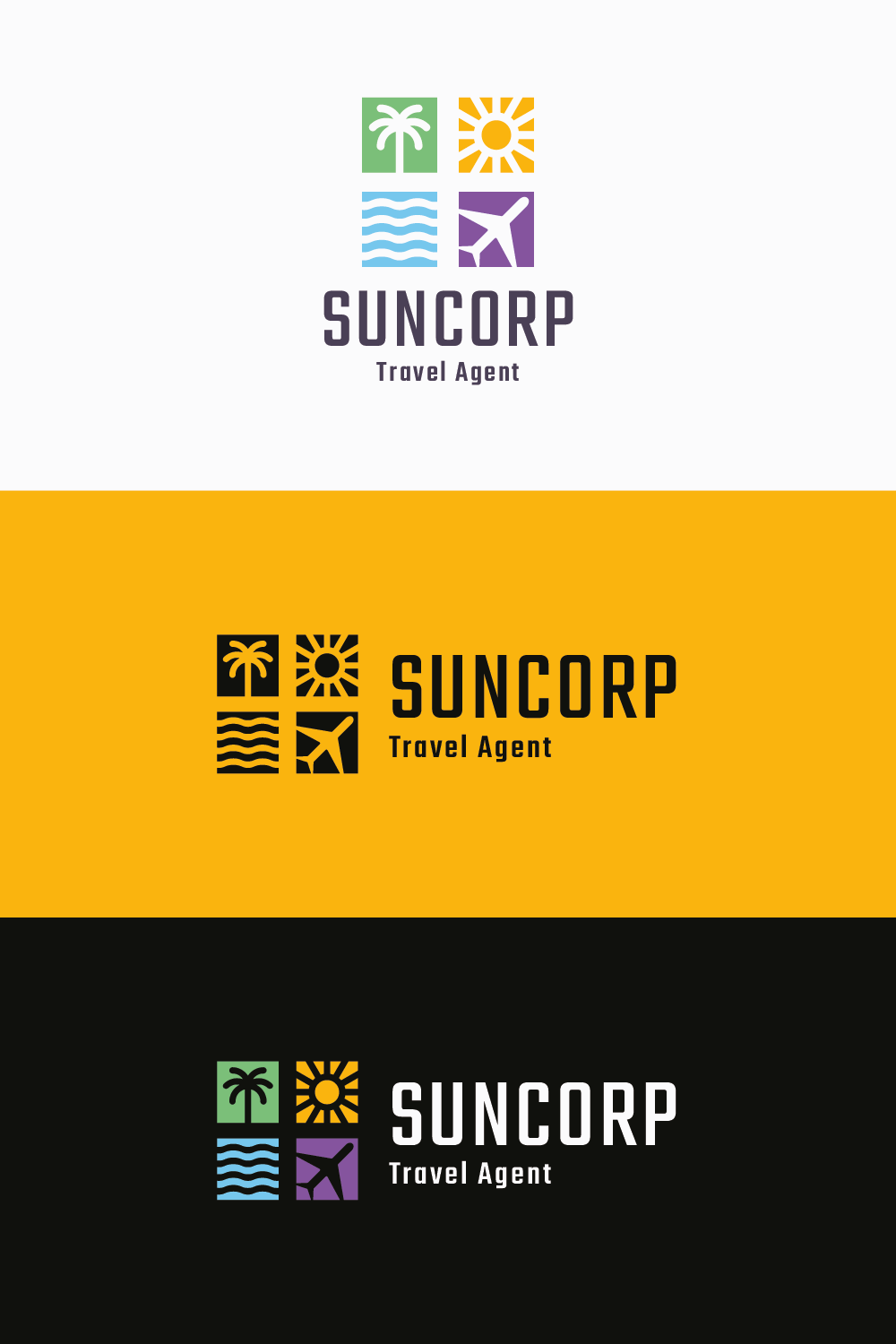 Sun Corp Travel Agent Logo pinterest preview image.