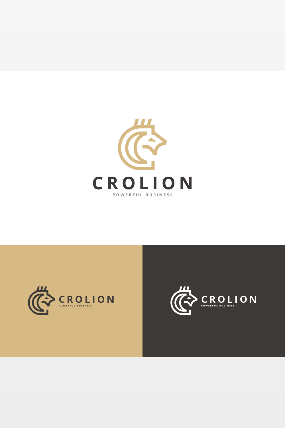 Crown Lion Logo pinterest preview image.