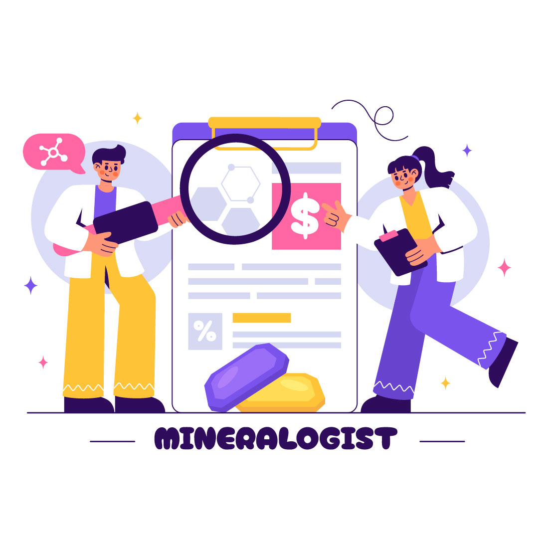 11 Mineralogist Vector Illustration preview image.