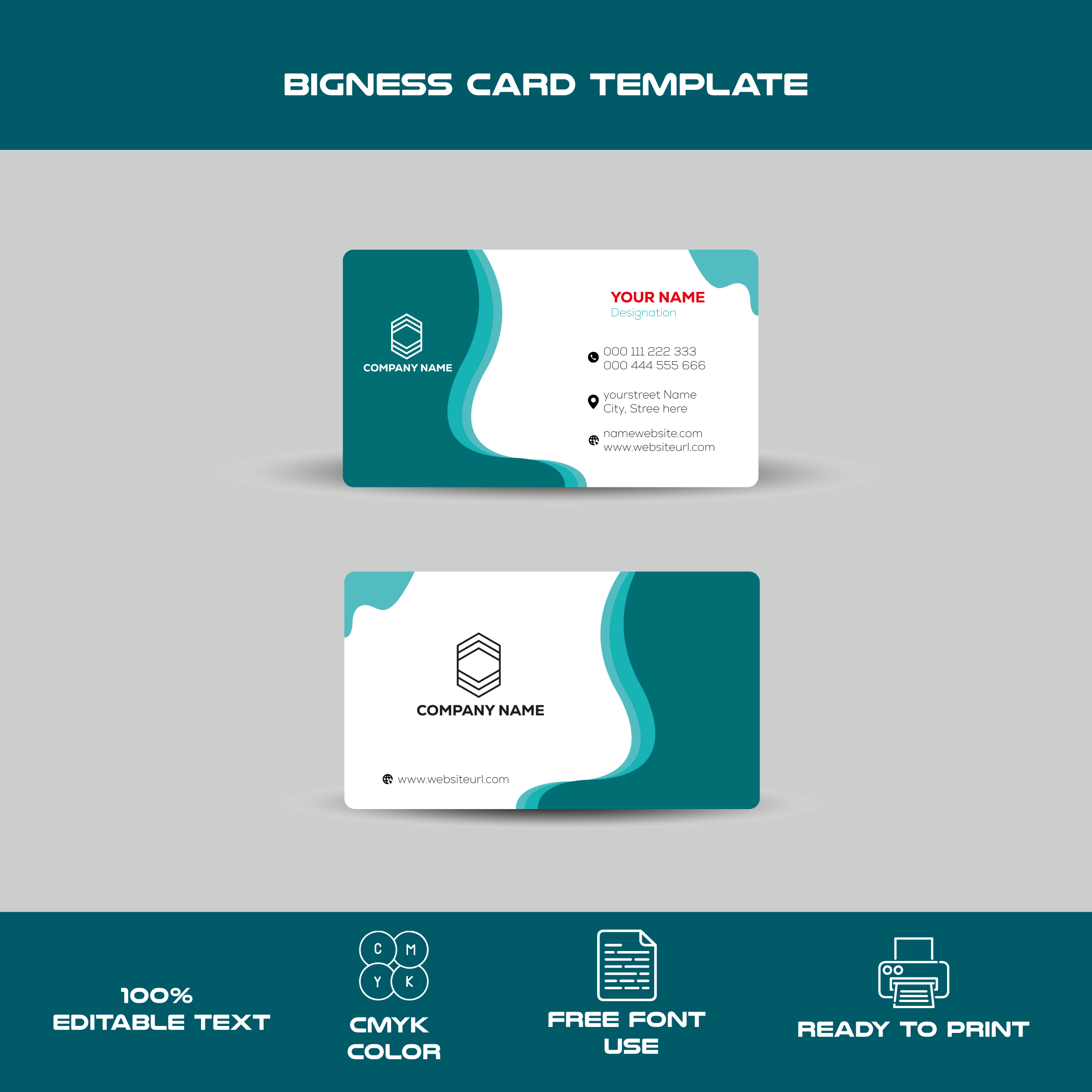 Bigness card Template Design 2025 preview image.