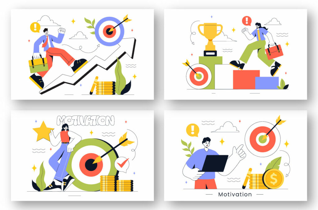 8 Business Success and Motivation Illustration - MasterBundles