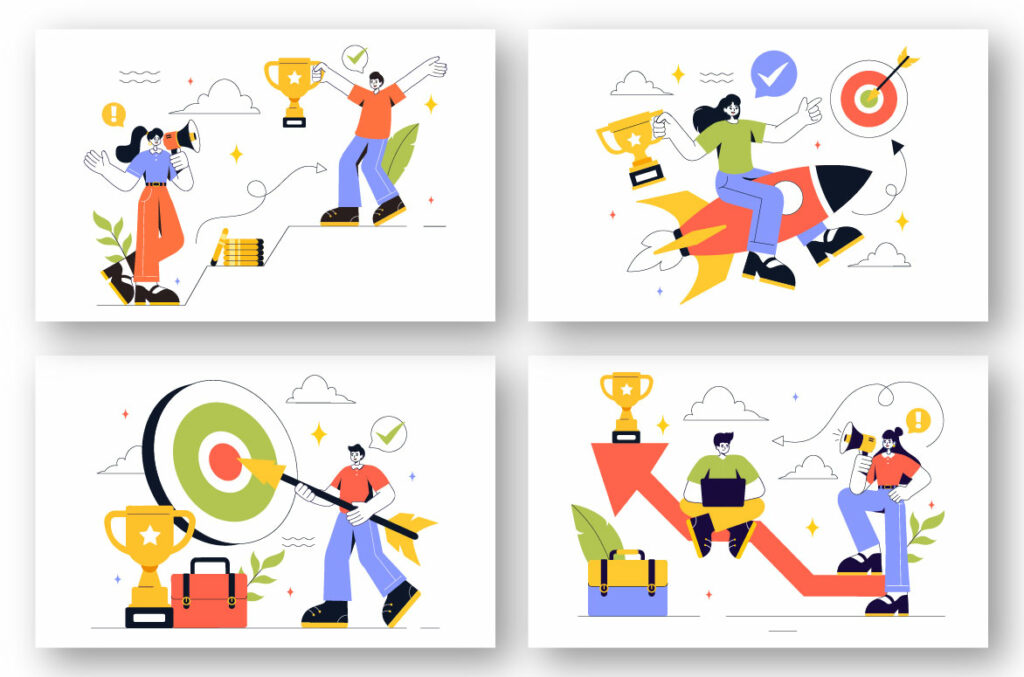 8 Business Success and Motivation Illustration - MasterBundles