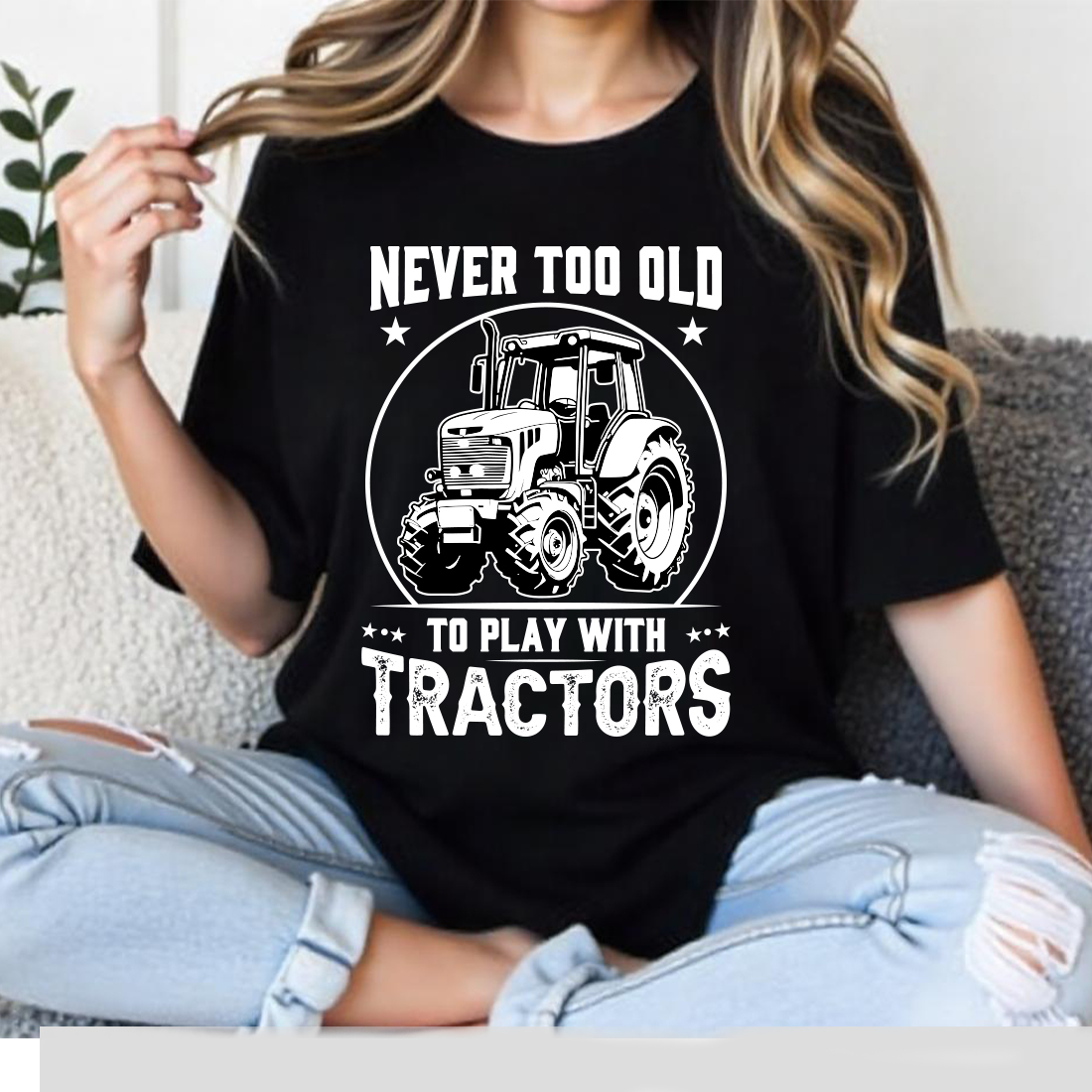 never too old to play with tractors graphic. . 865