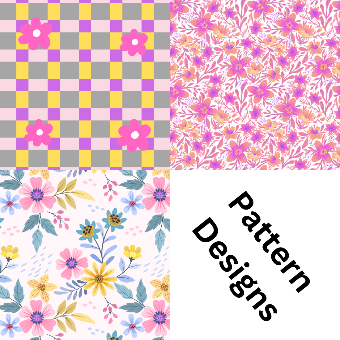 6 Colourfull Pattern Designs for bedsheets & Pillows cover image.