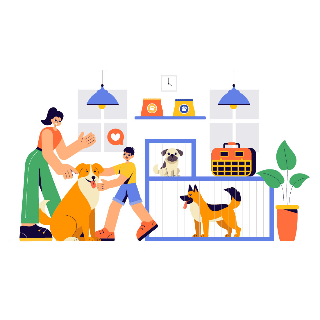 8 Pet Adoption Center Illustration preview image.