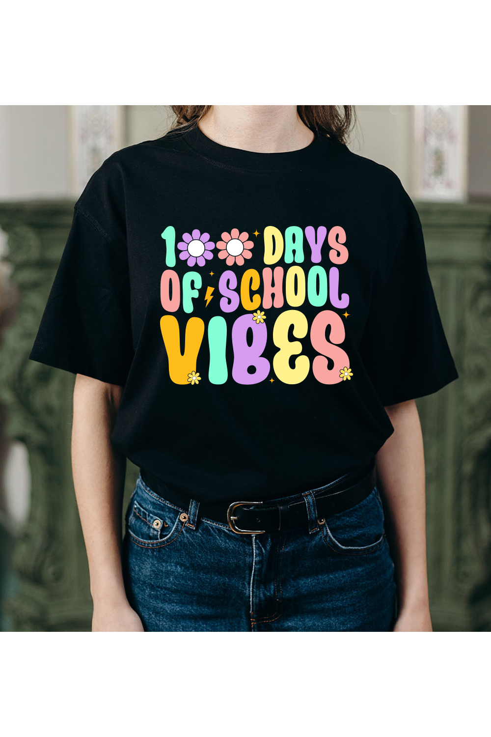 100th Day of School Vibes 100 Days of School Shirt 100th Day of School Shirt for Teachers 100 Days of School Shirt Teacher 100 Day Shirt pinterest preview image.