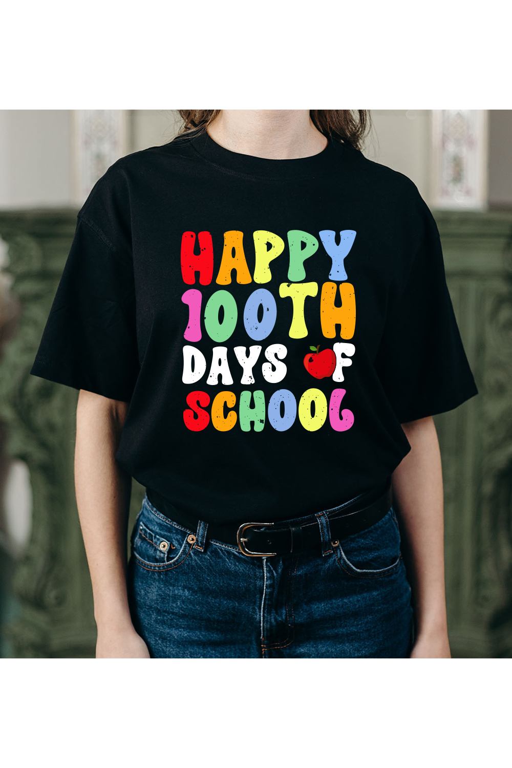 happy 100 days of school shirt pinterest preview image.