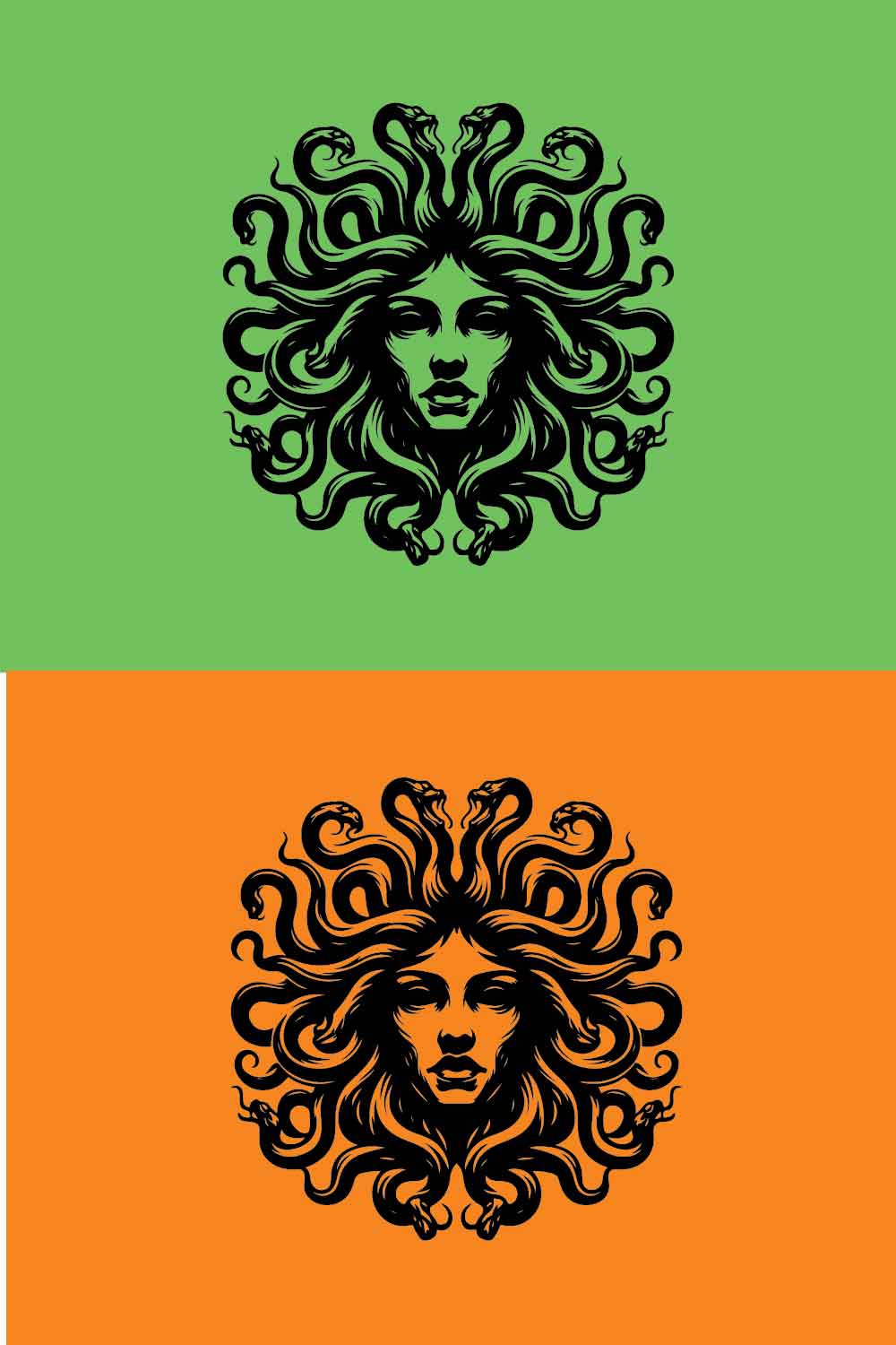 Fierce Medusa Mascot Logo – Mythical & Bold Design pinterest preview image.