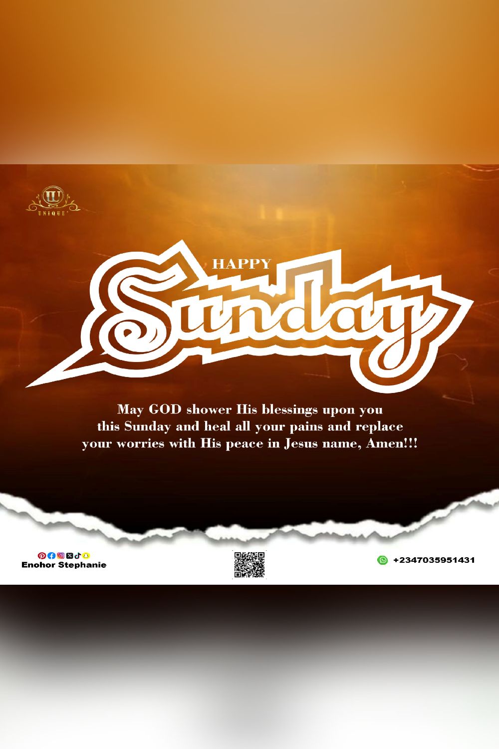 Happy Sunday Social Media Ad Design pinterest preview image.