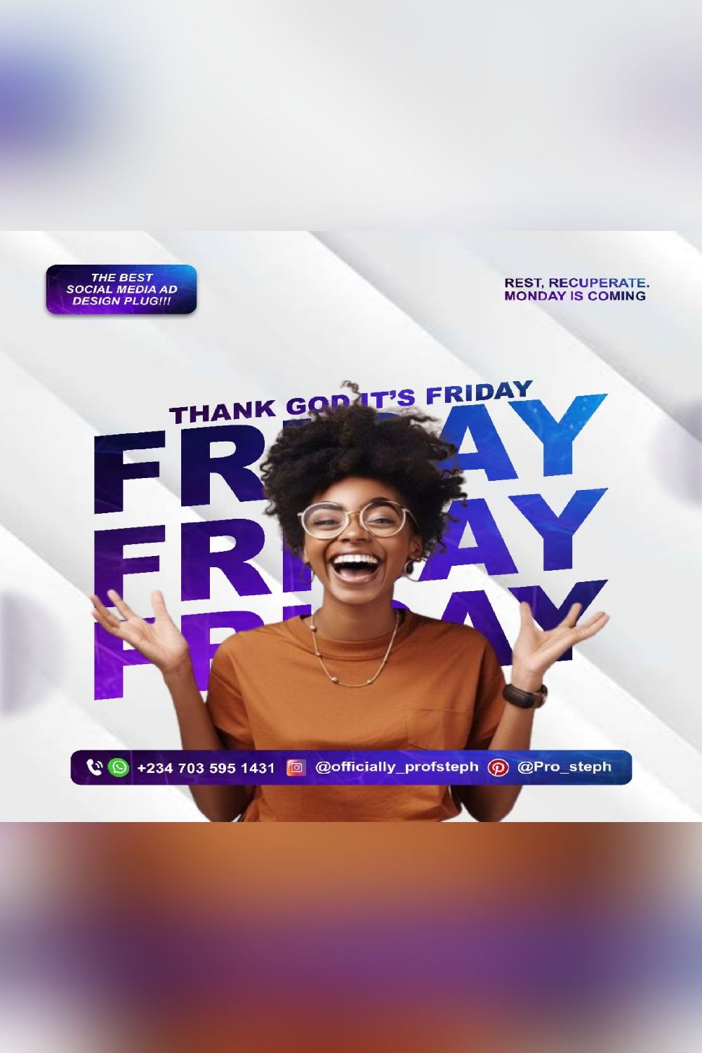 TGIF Social Media Ad Design pinterest preview image.