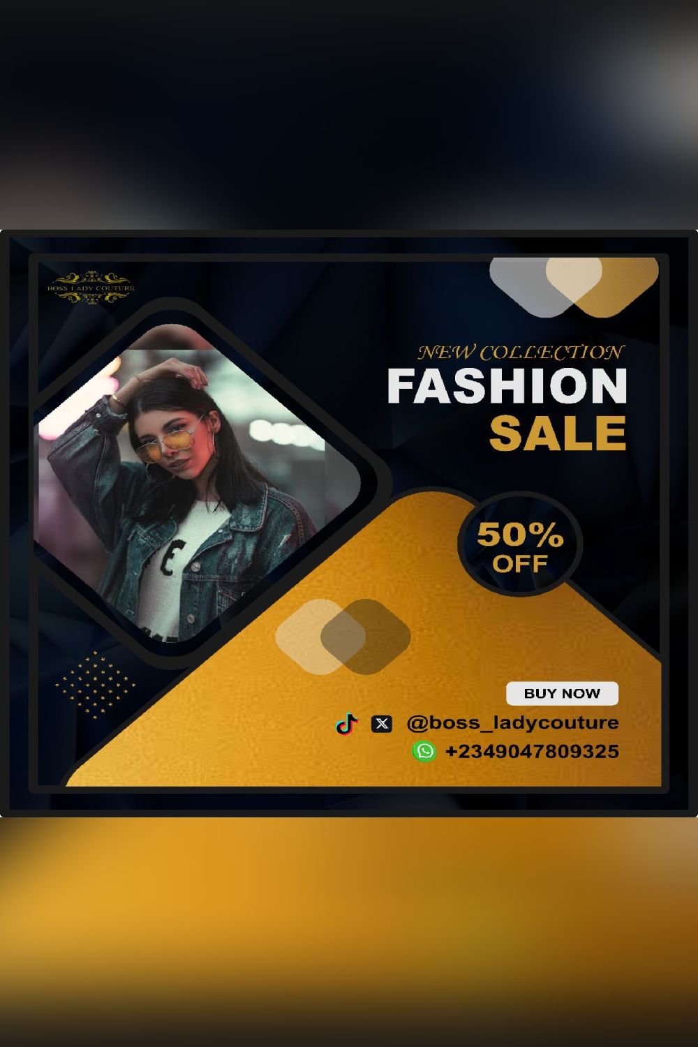 Fashion Sale Social Media Ad Design pinterest preview image.