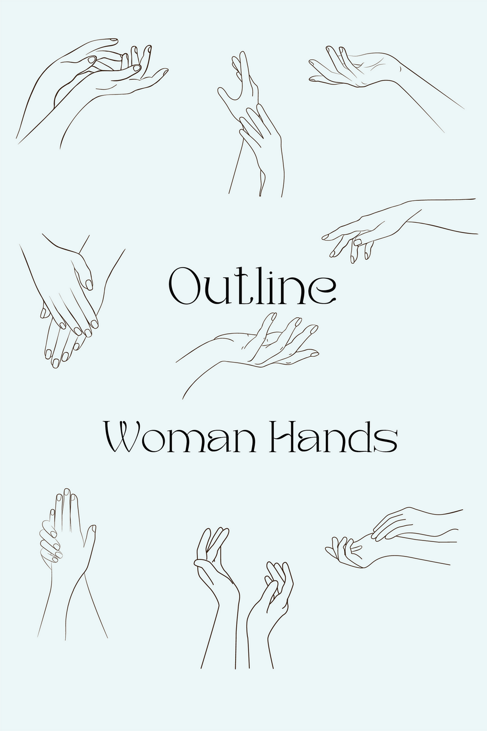 Outline woman hands pinterest preview image.