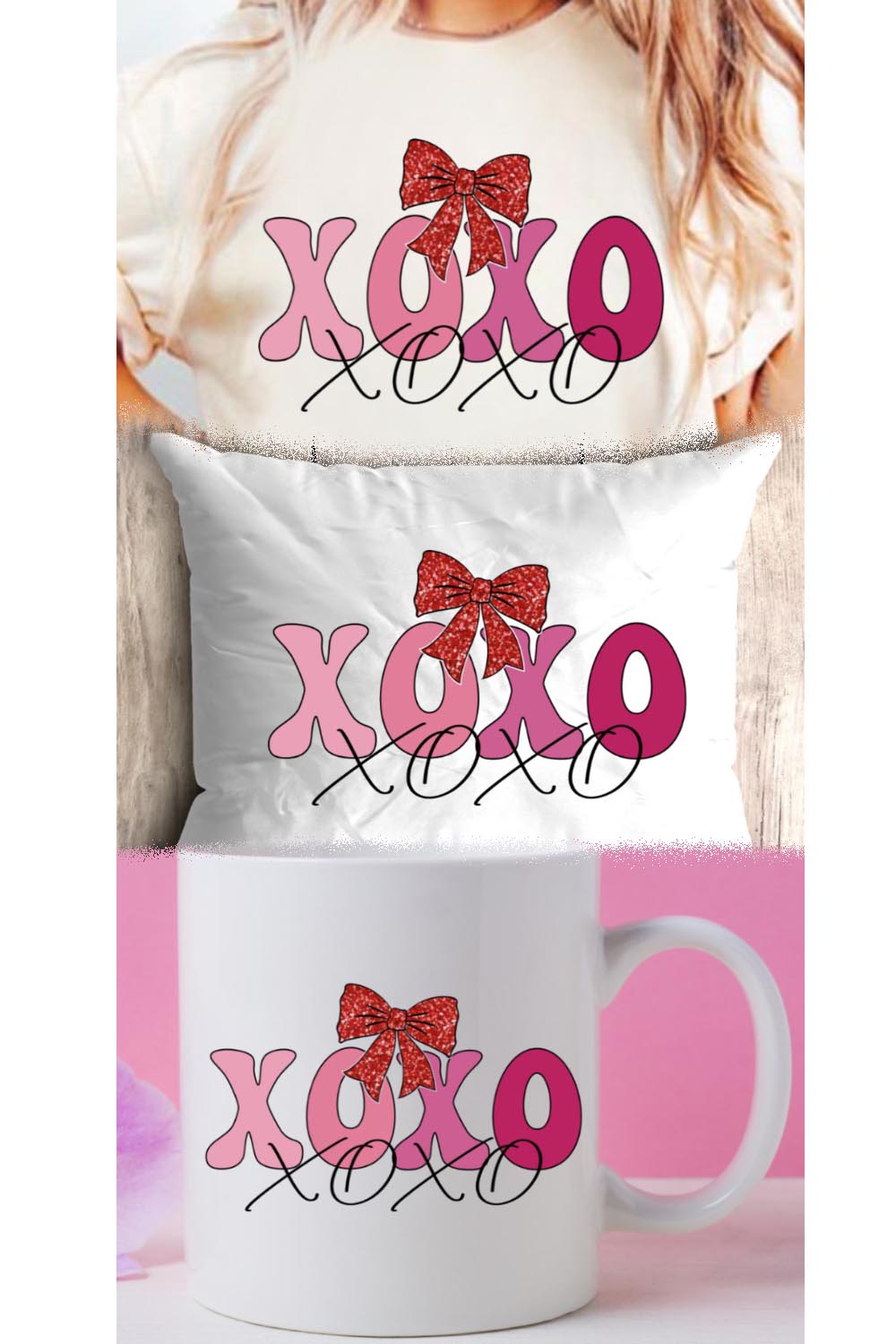 Glitter XOXO Valentine Coquette Bow – Cute & Trendy Design! pinterest preview image.