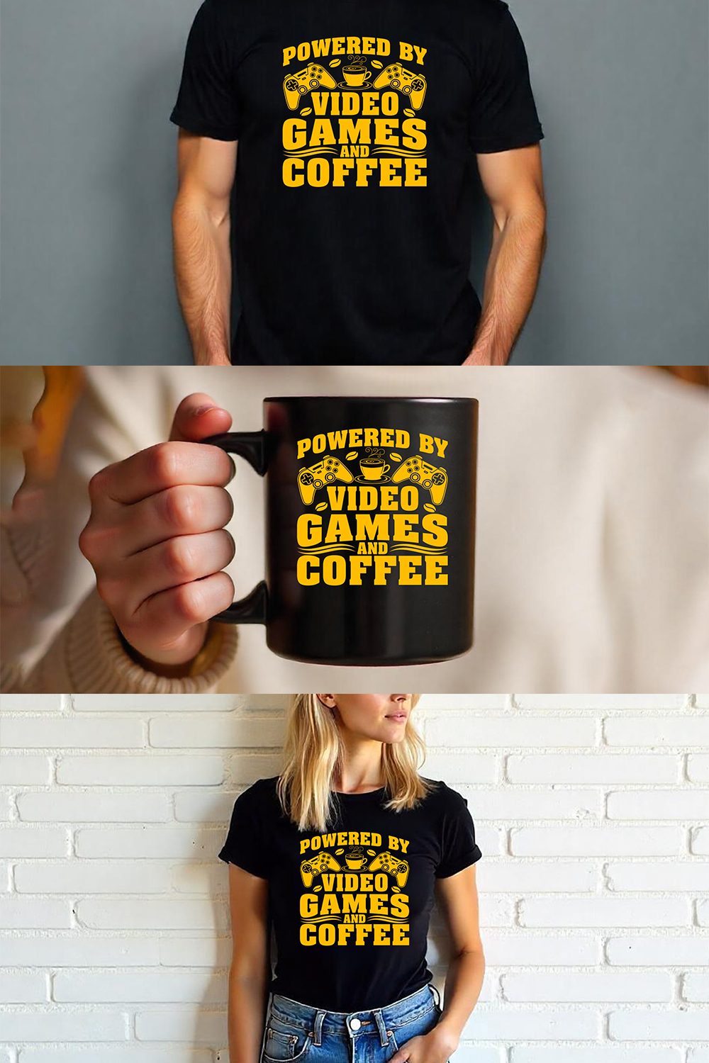 video games and coffee lover t-shirt graphic pinterest preview image.