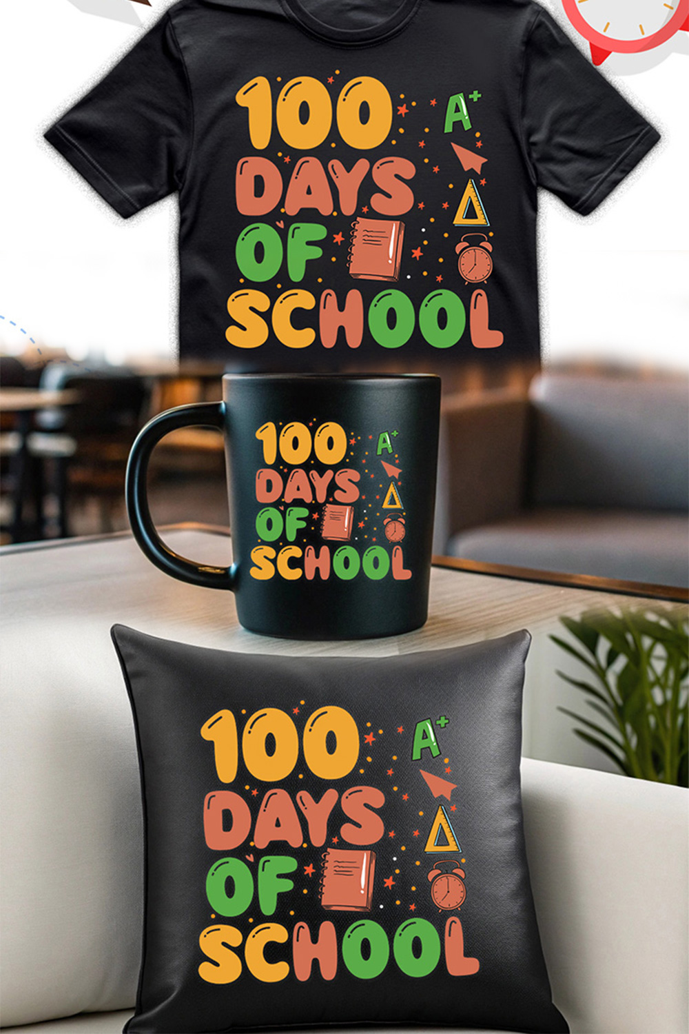 100 days of School Graphics for kids pinterest preview image.