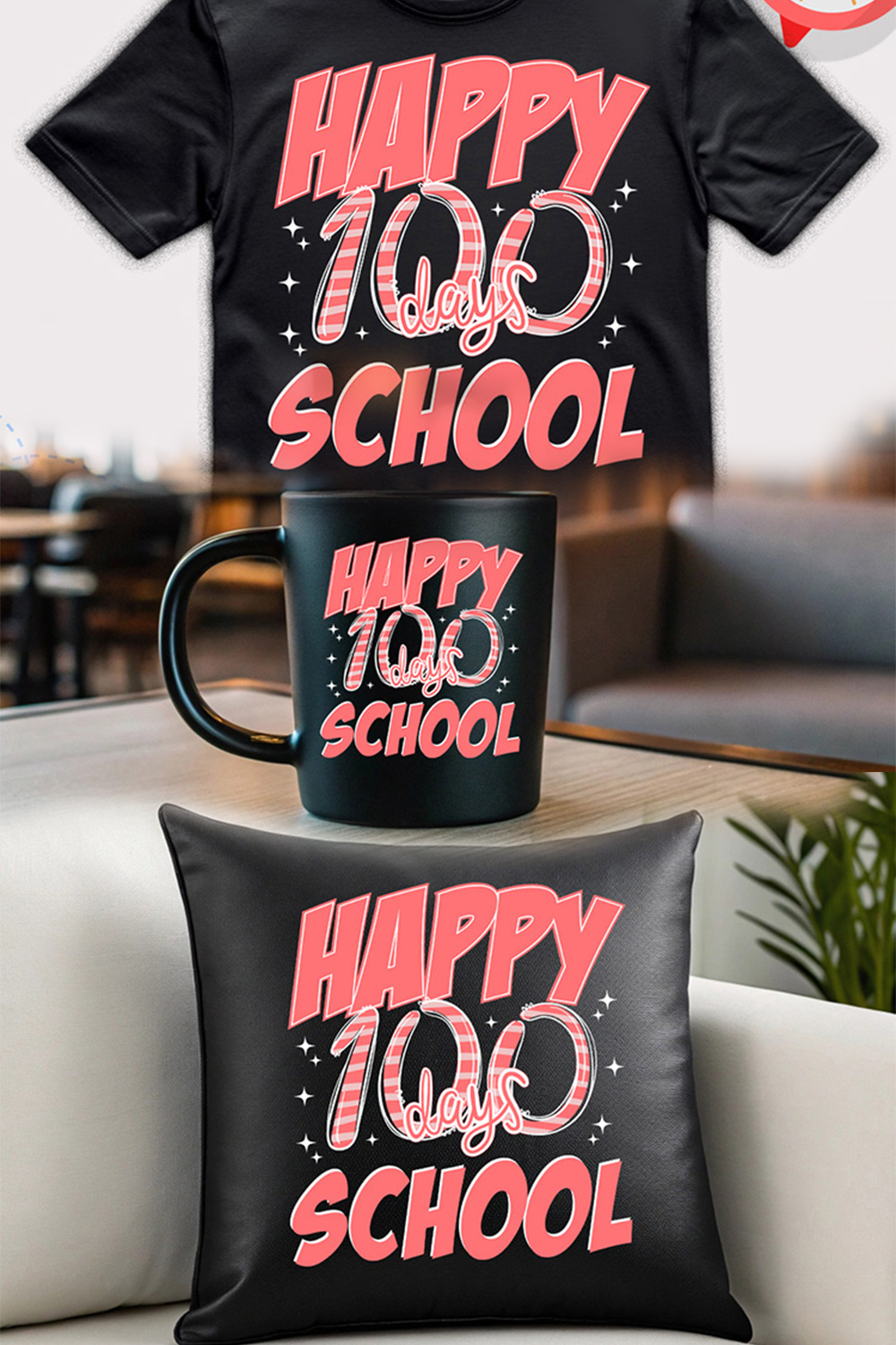 100 days of School Graphics for kids pinterest preview image.