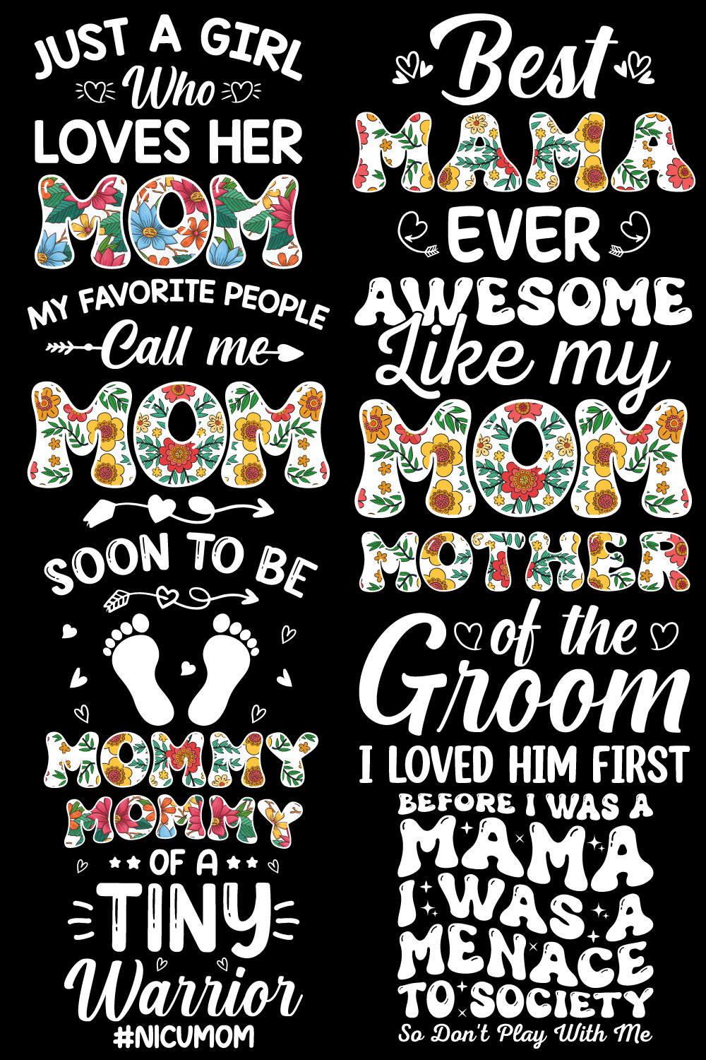 20 Mother Day T Shirt Design Bundle Vol-1 pinterest preview image.