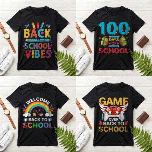 10+ Trendy Back to School T-Shirt Design Bundle – Perfect for Teachers, Students & Parents! cover image.