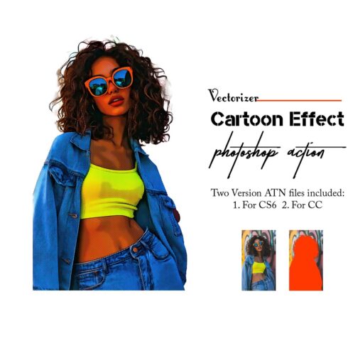 Vectorizer Cartoon Effect Photoshop Action cover image.