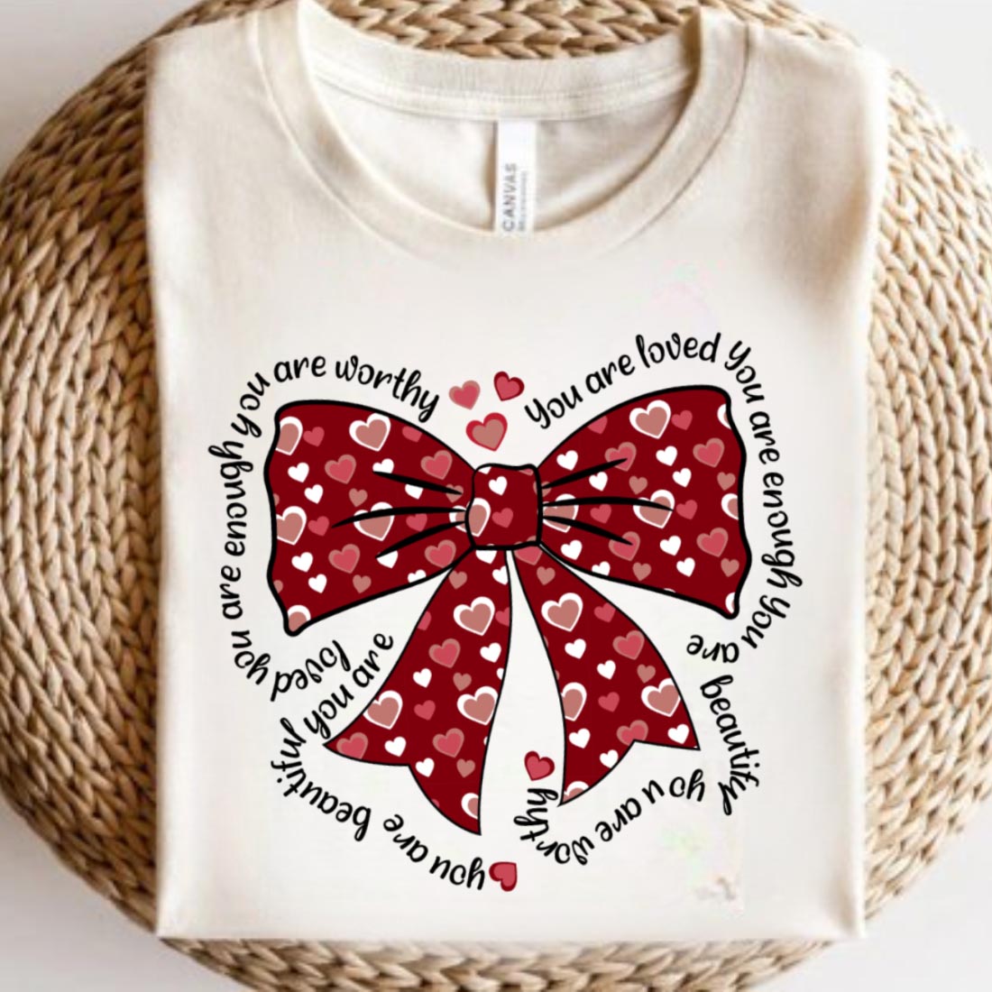 Red Valentine Coquette Bow Heart Design – Cute & Trendy Aesthetic preview image.